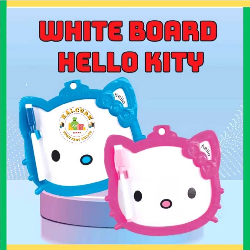 

(KAI)Papan Tulis Anak Hellokity /White Board Anak Karakter Hellokity Plus Spidol & Penghapus