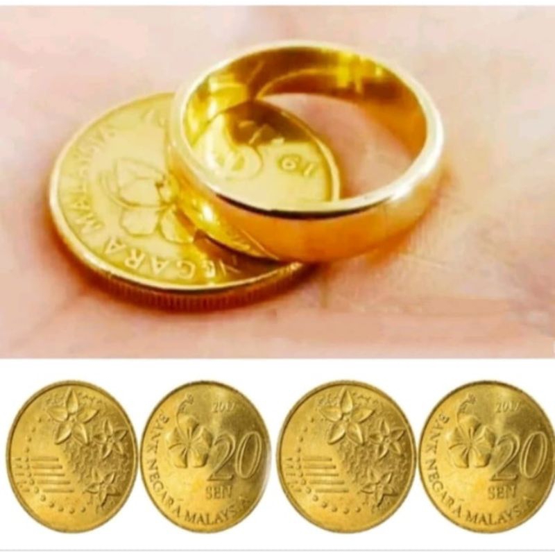 CINCIN KOIN LOGAM CINCIN POLOS IMPORT DARI KOIN MALAYSIA  ANTI KARAT DAN TIDAK LUNTUR
