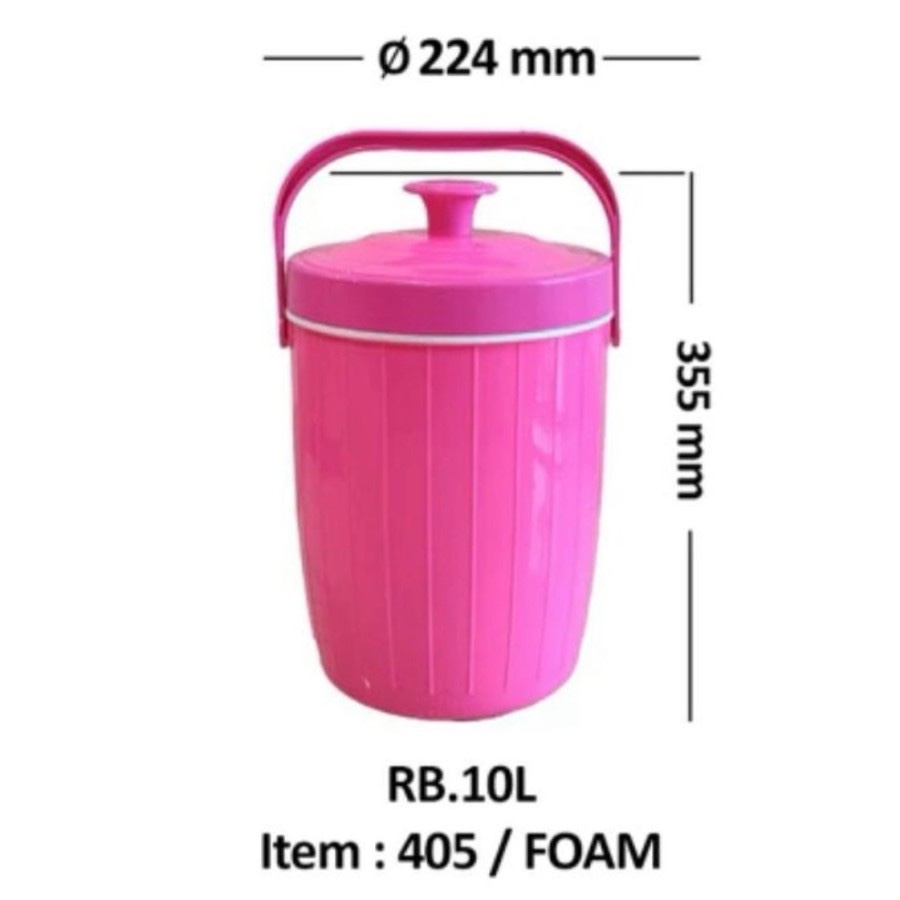 Termos Nasi Thermos Es Batu 10 Liter Nadia Rice & Ice Bucket Ice Cool Box PUP Tempat Penyimpanan Mak