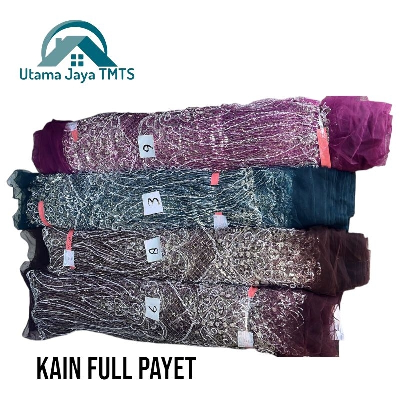 Kain full payet // Kain full payet 4 warna // Harga per meter