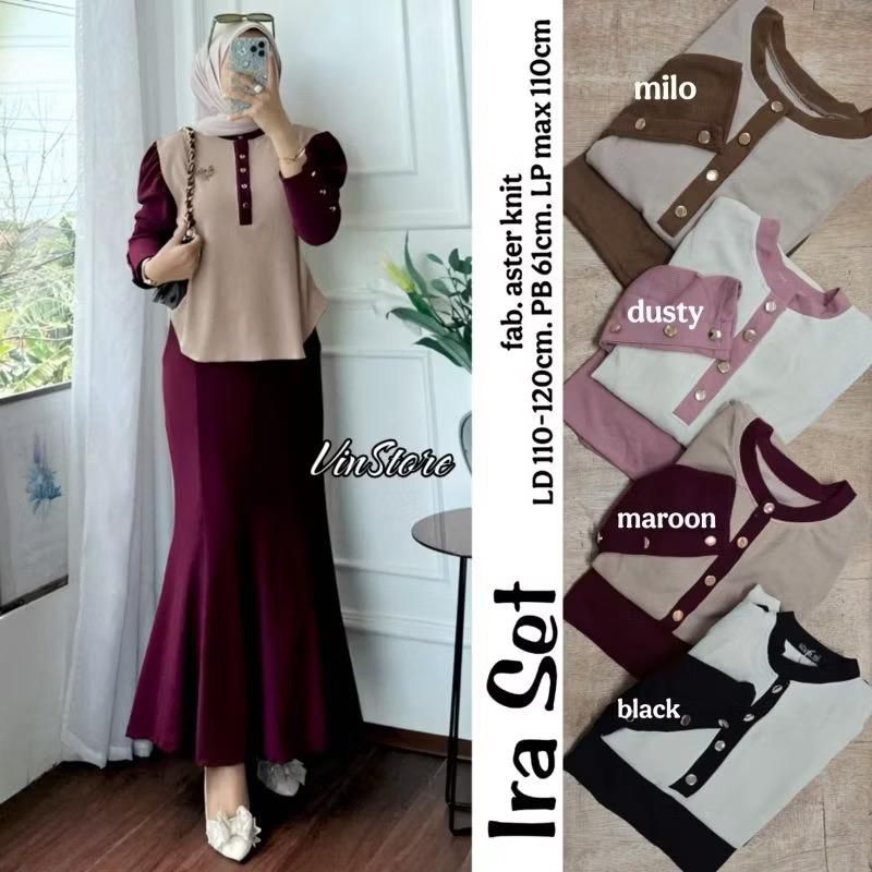 Ira Set Rok Knit || Setelan Rok wanita Knit