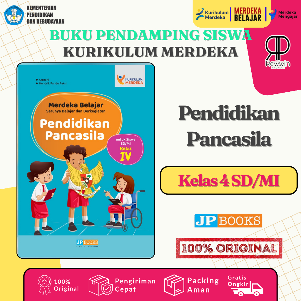 JP Books – Buku Siswa / Buku Pendamping Sekolah PPKn SD Kelas 4 - Kurikulum Merdeka