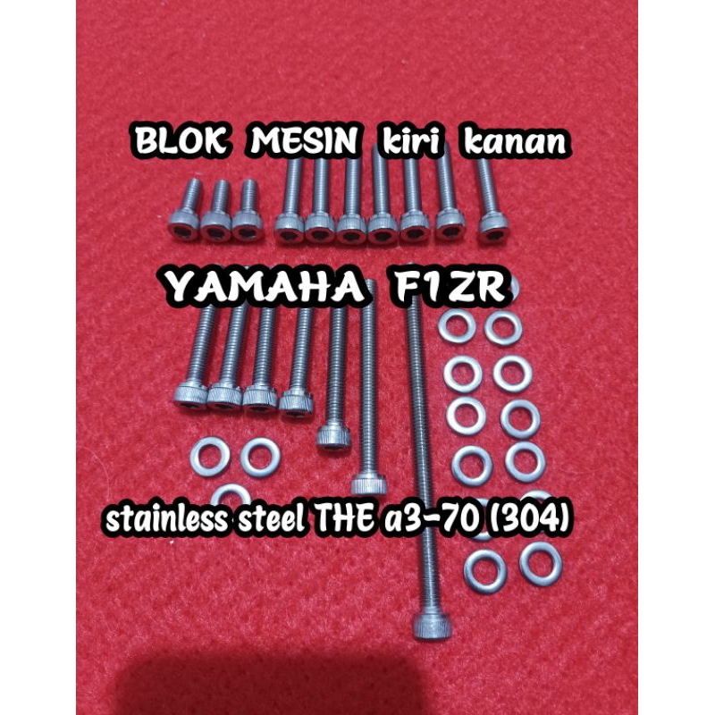 Baut Motor Blok Mesin Set Yamaha FIzr Stainless F1zr