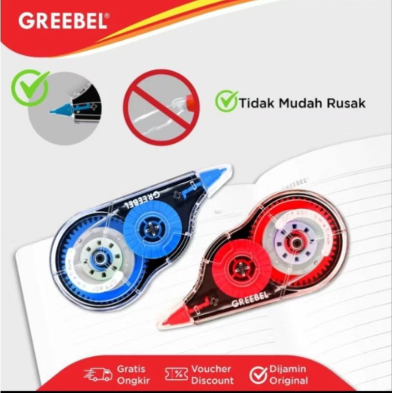

TIP EX KERTAS / TIP EX ROLL / GREEBEL per (pcs)