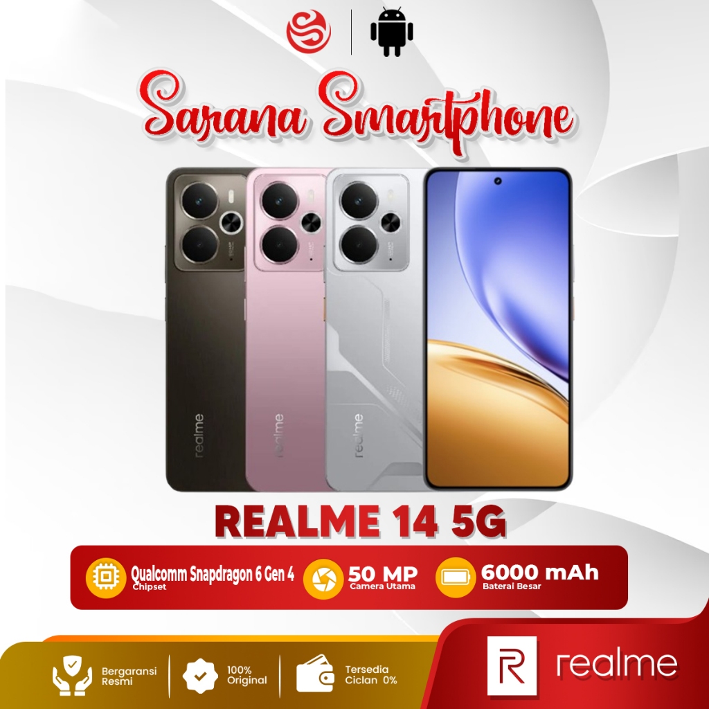 Realme 14 5G 8+10/256GB Hp Gaming Android Smartphone New Original Garansi Resmi