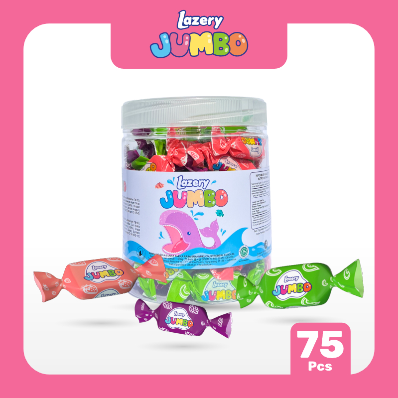 

Permen Lazery Jumbo 300 gr Ples - Lazery Jumbo Strawberry Melon Grape Candy / Lazery Fruitti