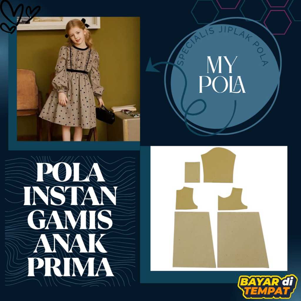 [COD] POLA GAMIS ANAK PRIMA - POLA JIPLAK GAMIS ANAK