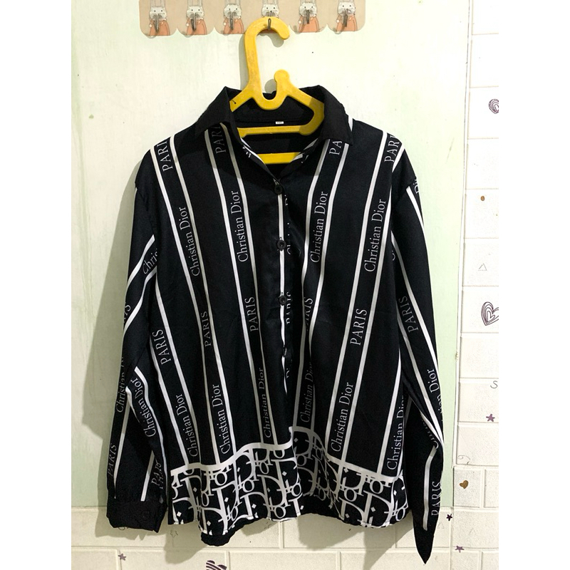 preloved kemeja black dior size XXL