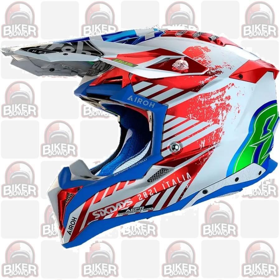 Airoh Aviator 3 Six Days Italy Helm Cross Racing Premium L