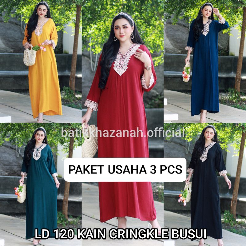 PAKET USAHA 3 PCS DASTER ARAB ZEEMA JUMBO LD 120 II KAIN CRINGKLE AIRFLOW BUSUI FRIENDLY II BISA COD