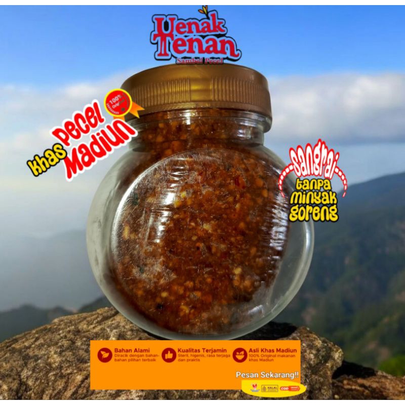 

Sambal Pecel TANPA MEREK Sambel Kacang Madiun Asli Sangrai Spesial Kemasan Botol Bulat 200 gram