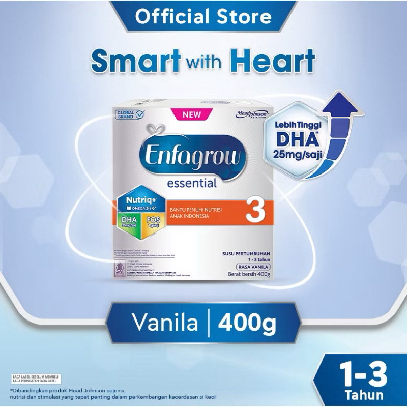 

Enfagrow Essential 3 Susu Formula Anak 1 - 3 Tahun 400 gr