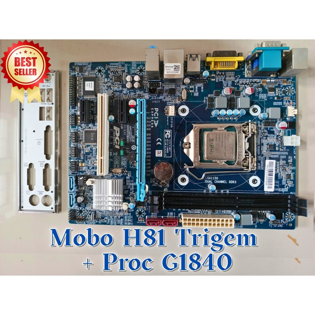 Motherboard H81 Trigem + Processor G1840 LGA1150 Mainboard mobo