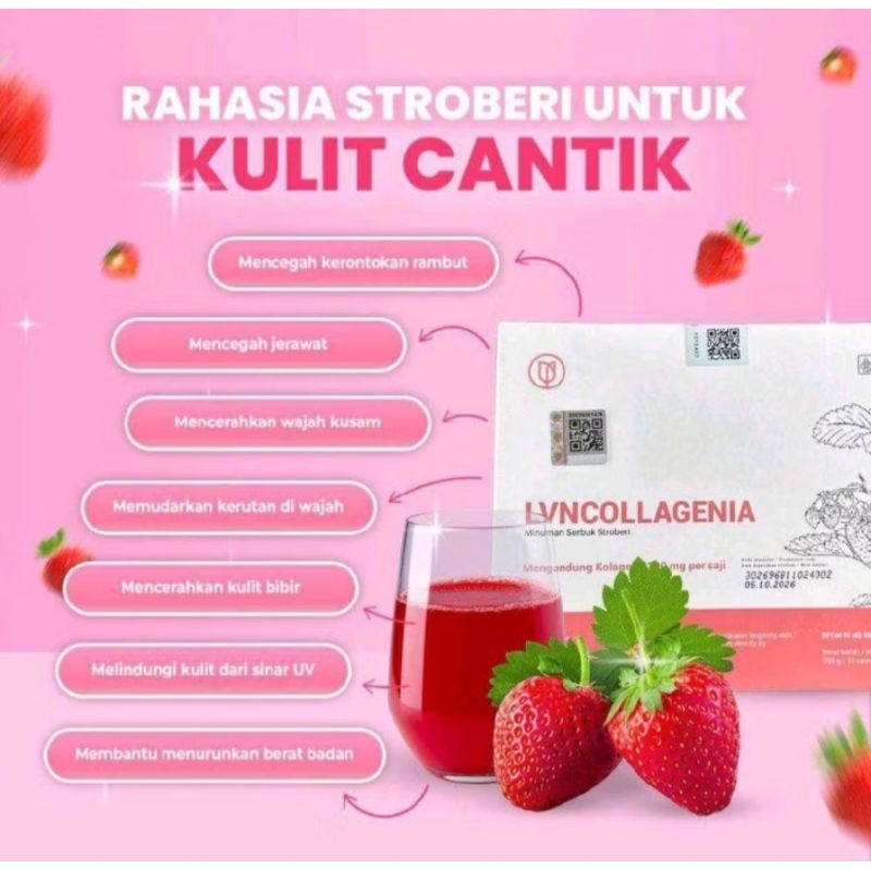 minuman collagen rasa stoberi lvncollagenia
