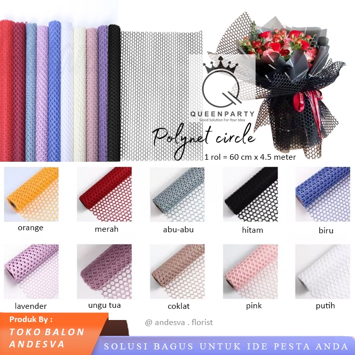 

[1 Roll] Kertas Jaring Buket Bunga Bulat / Flower Wrapping Paper Circle / Korean Circle Polynet