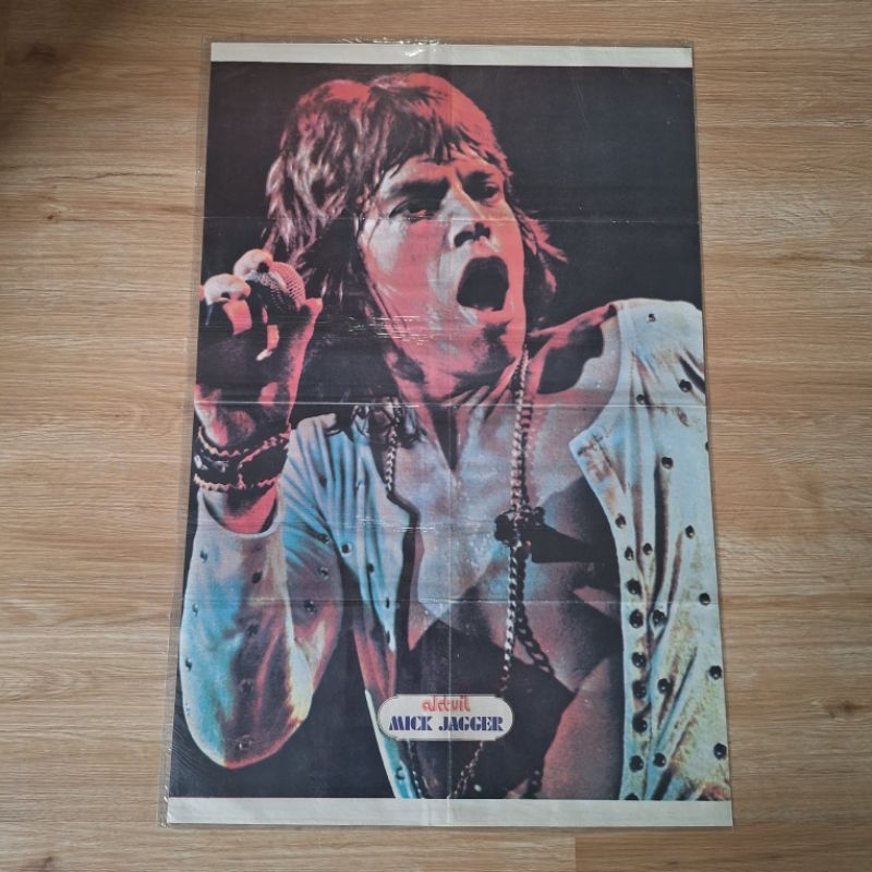 Poster Era 70-an *MICK JAGGER* band rock legendaris asal Inggris.