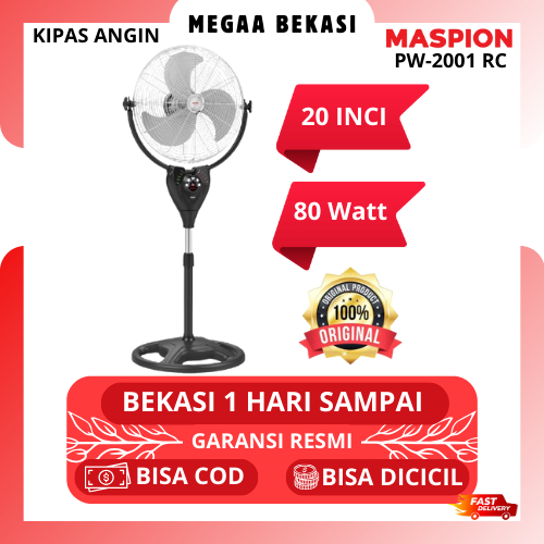MASPION KIPAS ANGIN BERDIRI 20 INCI PW-2001 RC PW 2001 RC STAND FAN GARANSI RESMI