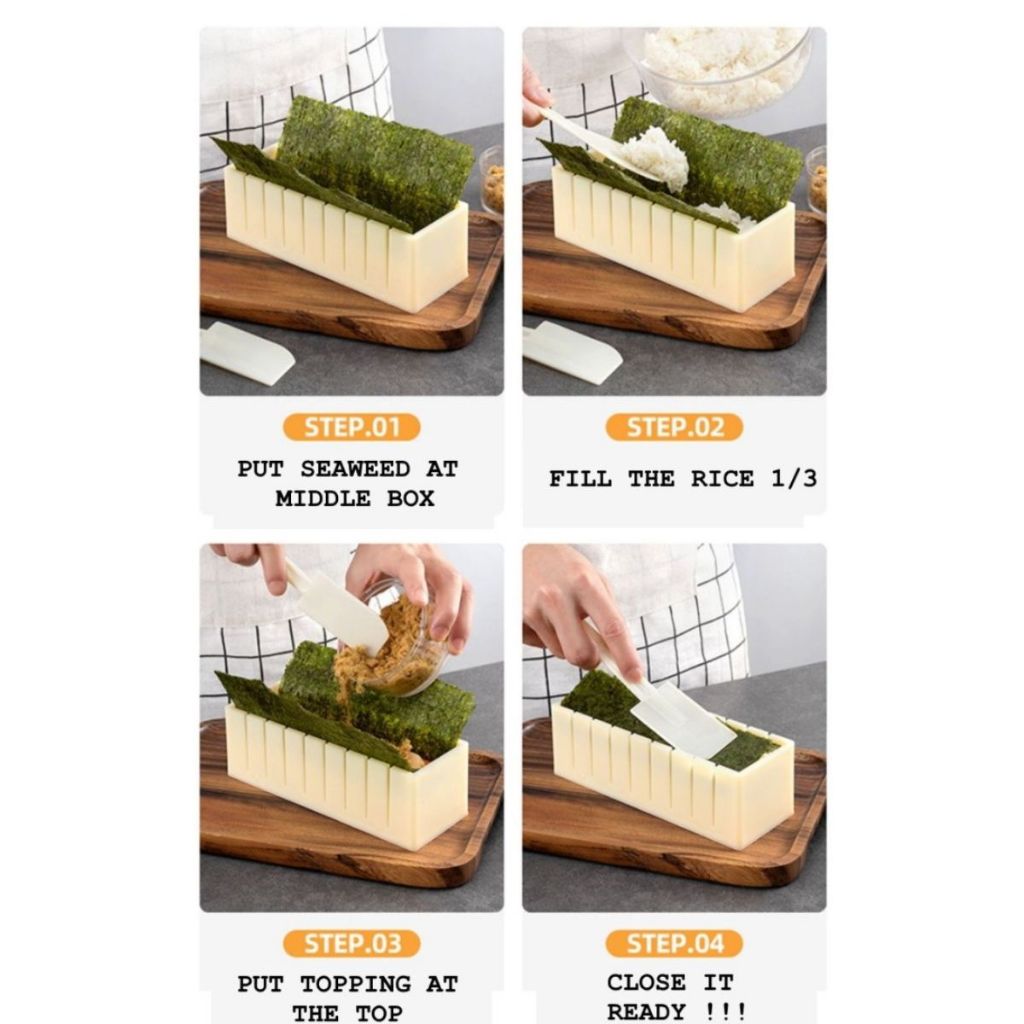 Wm Cetakan Sushi Roll Gulungan Sushi Maker Otomatis Praktis Motif Bulat / Cetakan Sushi Termurah