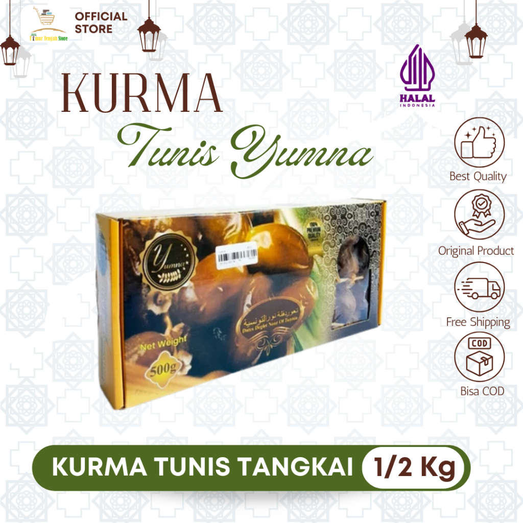 

Kurma Tunis Tangkai Yumna 500gr Oleh-oleh Haji dan Umroh Jajanan Arab Murah