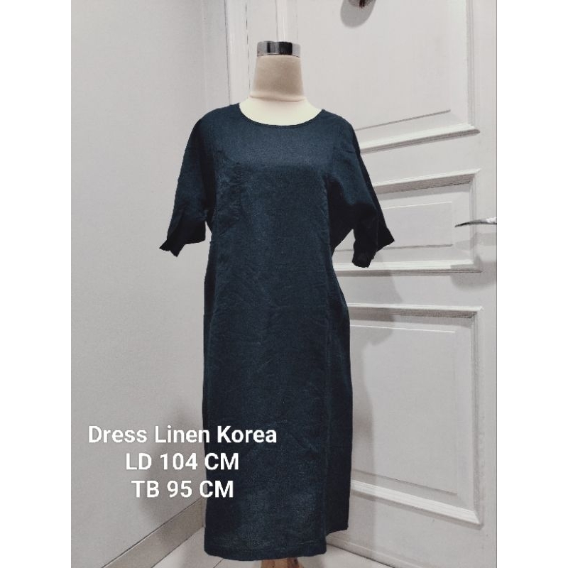 Dress Midi Linen Korea (PREMIUM)