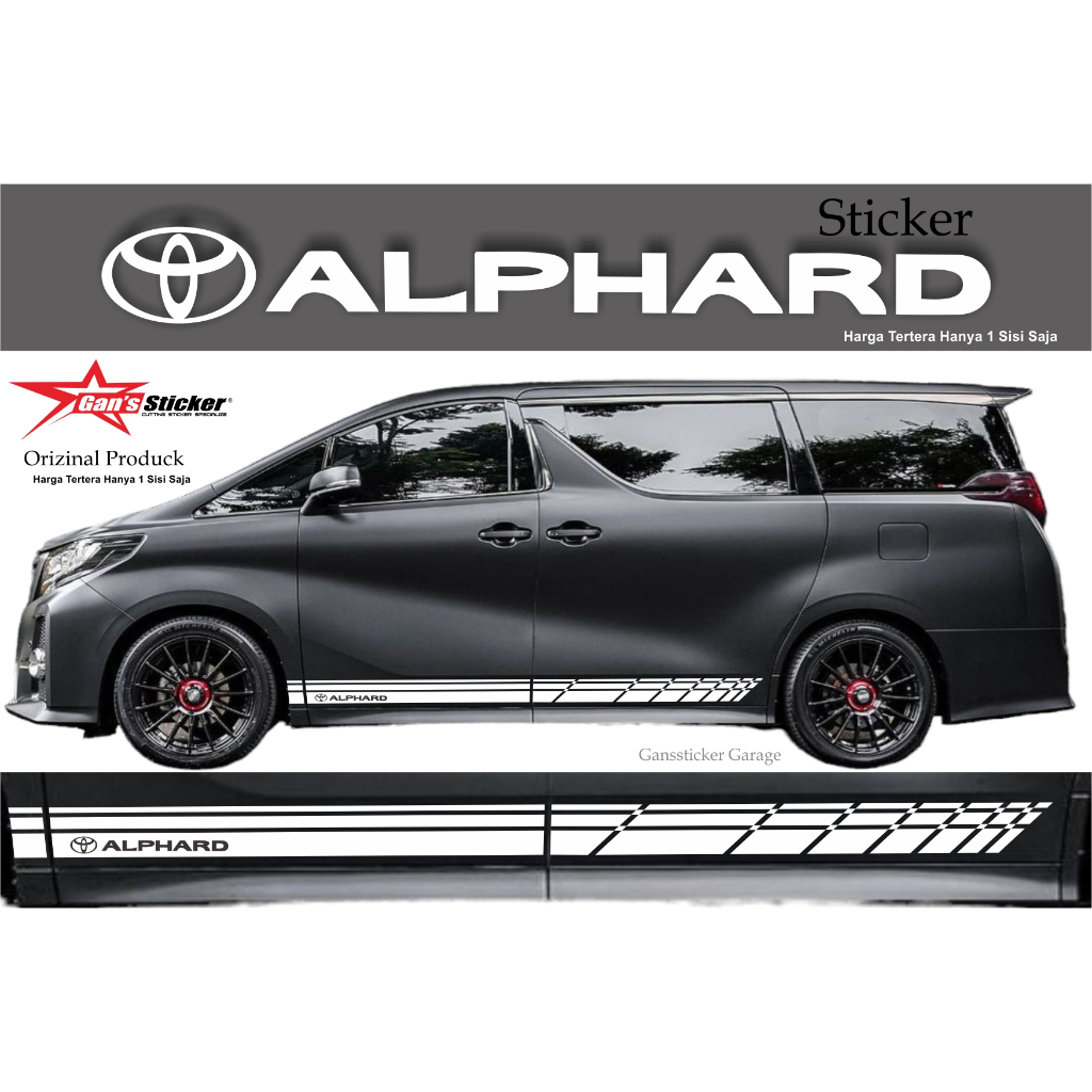 Sticker Variasi Mobil All New Toyota Alphard Aksesoris Eksterior Mobil Toyota Alphard