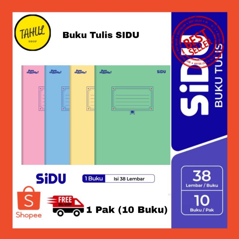 

1 Pak (10 Buku) !!! Buku Tulis SIDU 38 Lembar (Sinar Dunia) Polos