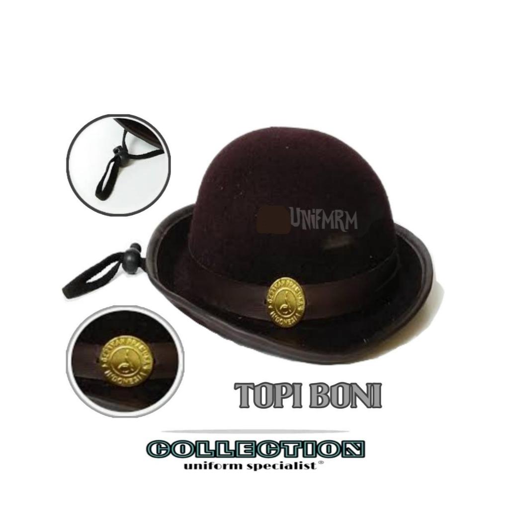Topi Boni Pramuka SD Topi Anak Perempuan Boni Bahan Laken Beludru All Size