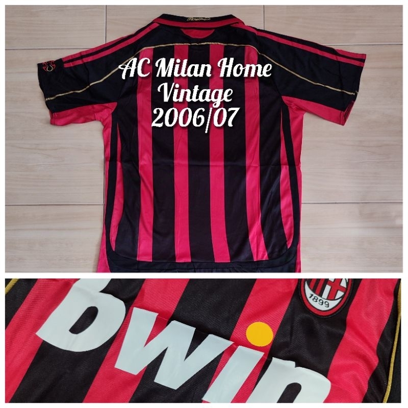 JERSEY BOLA RETRO AC MILAN HOME 2006/07 GRADE AAA