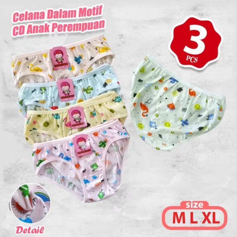 Celana dalam anak perempuan  Bordir golden nick