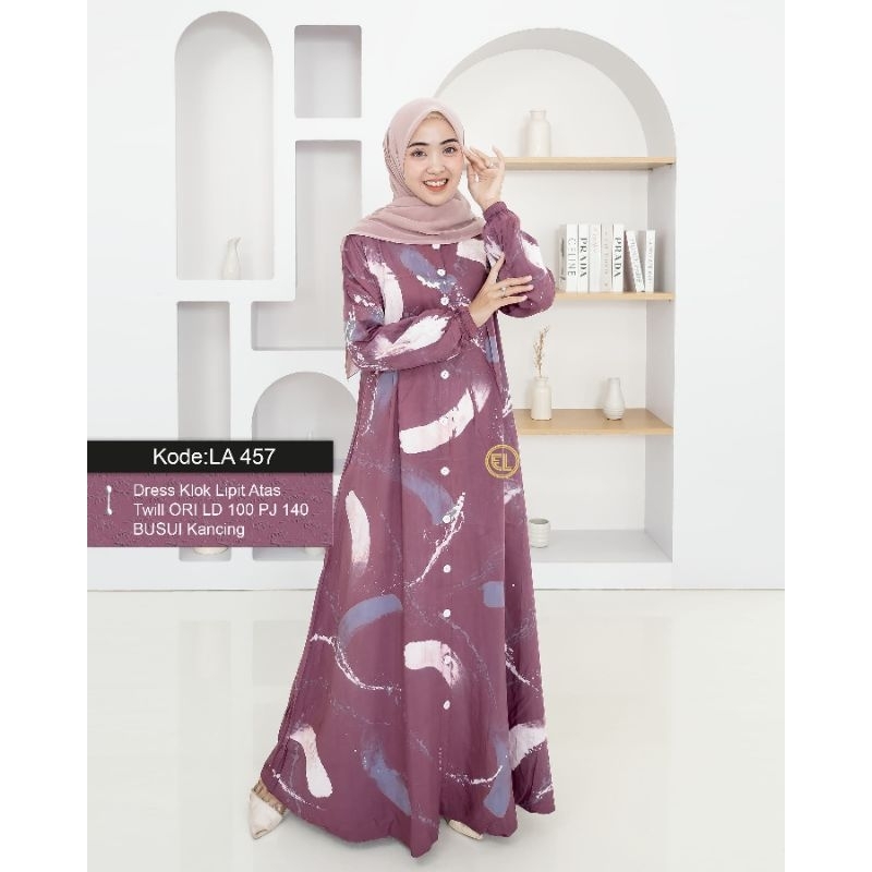 gamis twill elzhaf  ori kancing