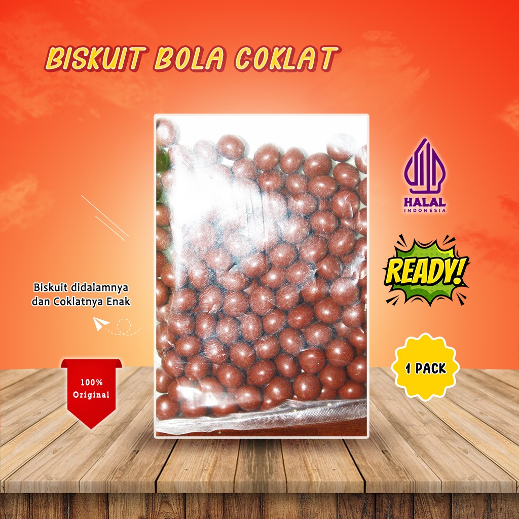 

Biskuit Permen Bola Bola Coklat Manis Cemilan Snack Keluarga