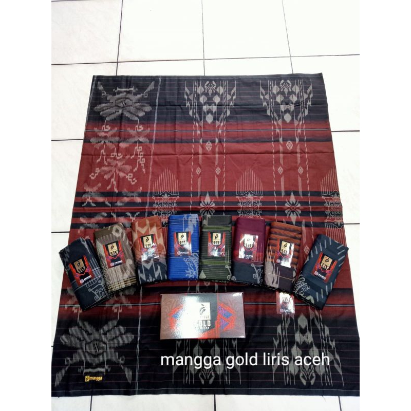 Sarung Mangga gold Motif aceh