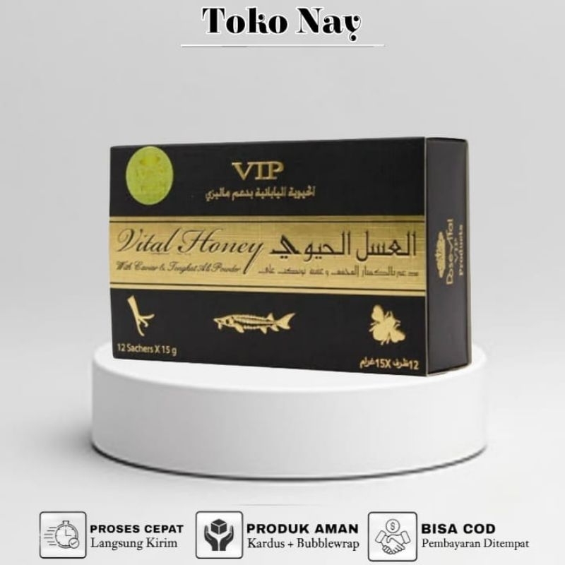 Madu Vital Honey Original Madu Pria Asli Stamina 1 Box Isi 12 sachet