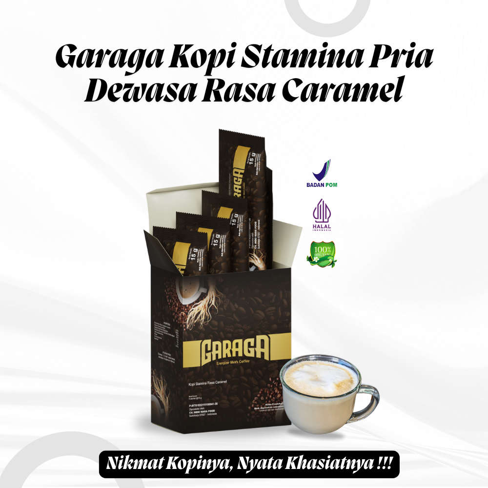 

Garaga Kopi Stamina Pria Dewasa Rasa Caramel - Minuman Herbal Menambah Durasi 100% Original BPOM