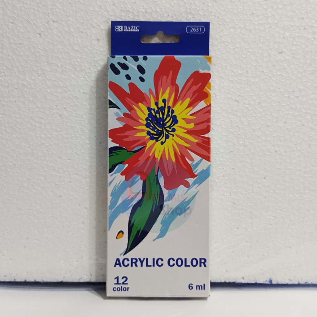 

Acrylic Colors / Cat Akrilik Colours BAZIC 12 Warna 2631 6 ml