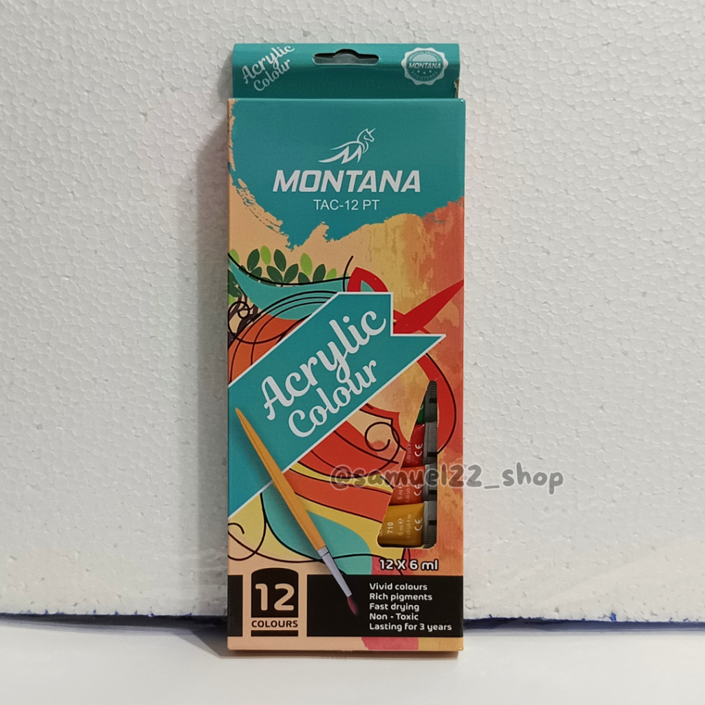 

Cat Akrilik / Acrylic Colors Colours MONTANA 12 Warna TAC-12 PT 6 ml