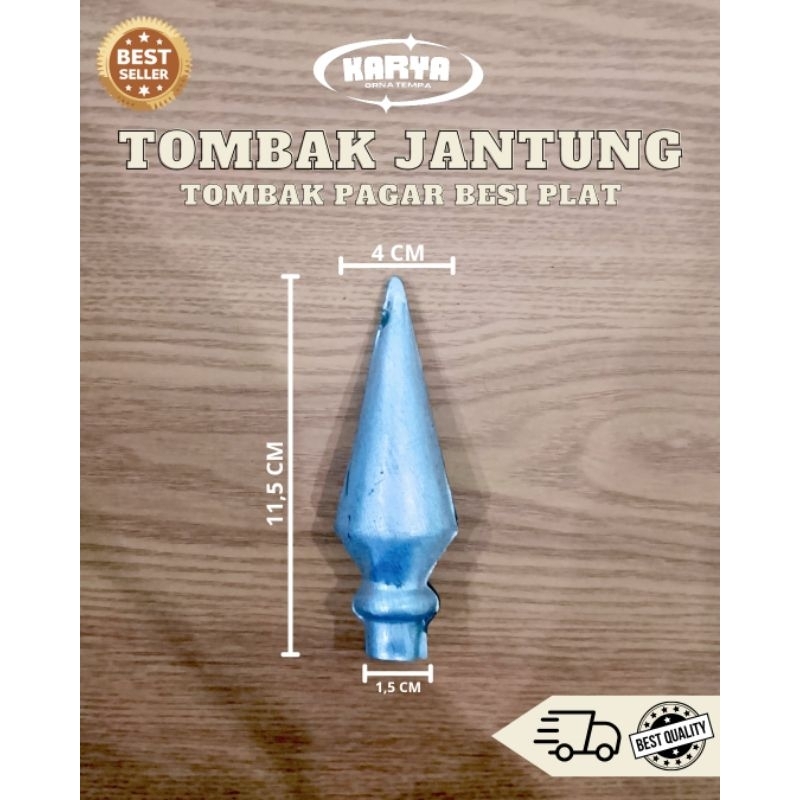 Tombak jantung Besi plat ornamen pagar - aksesoris tralis pagar