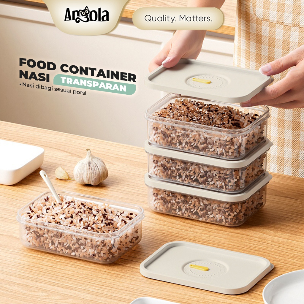 ANGOLA Kotak Bekal Nasi/Food Container Kulkas L12 Wadah Penyimpanan Makanan Serbaguna BPA FREE