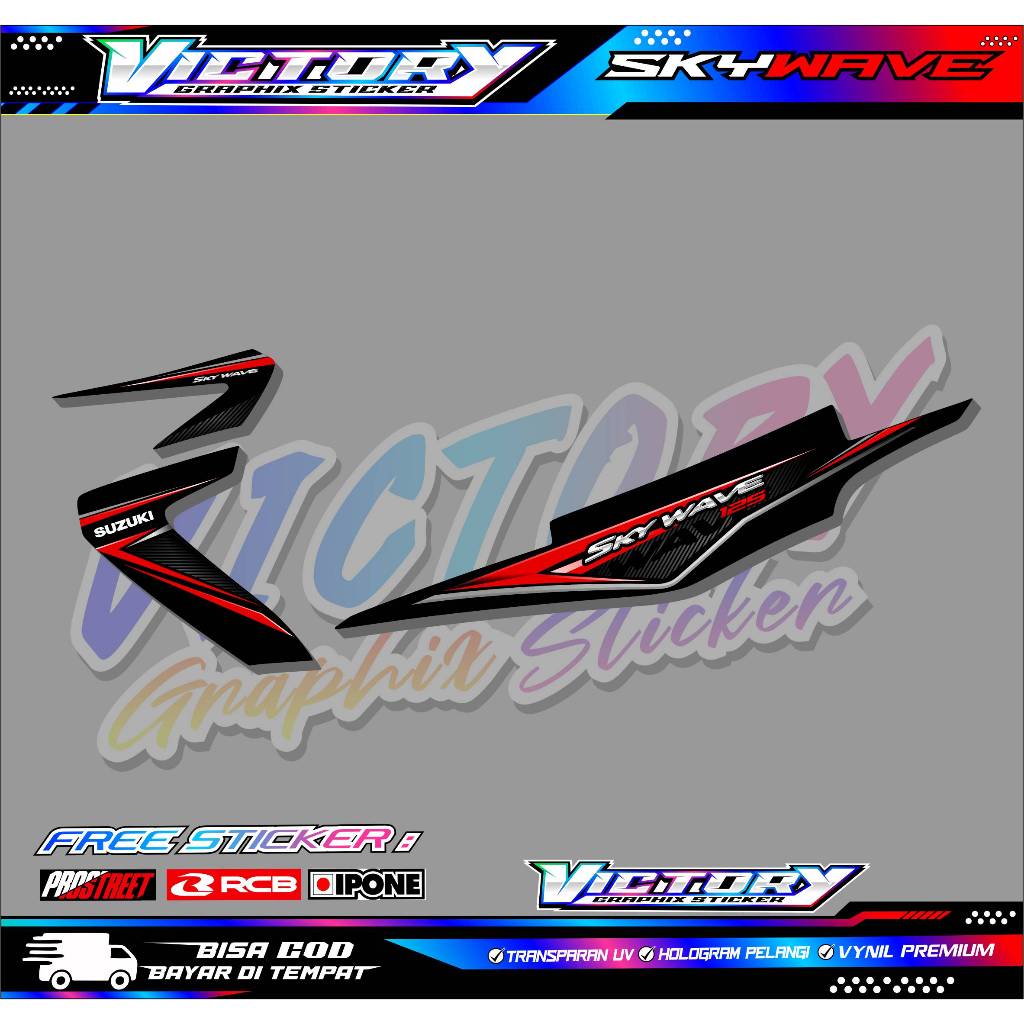 STRIPING VARIASI MOTOR SUZUKI SKY WAVE 125 / STICKER LIST VARIASI SUZUKI SKY WAVE 125