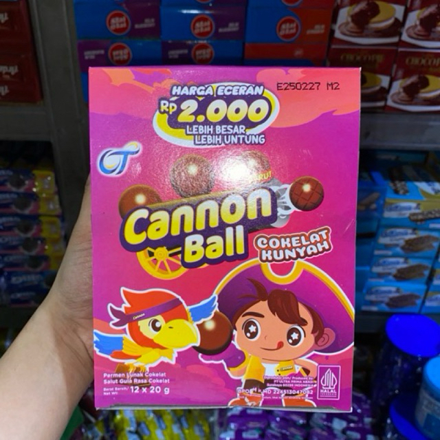 

OT Cannon Ball Permen Lunak Cokelat Salut Gula Rasa Cokelat 12pcs @20gr