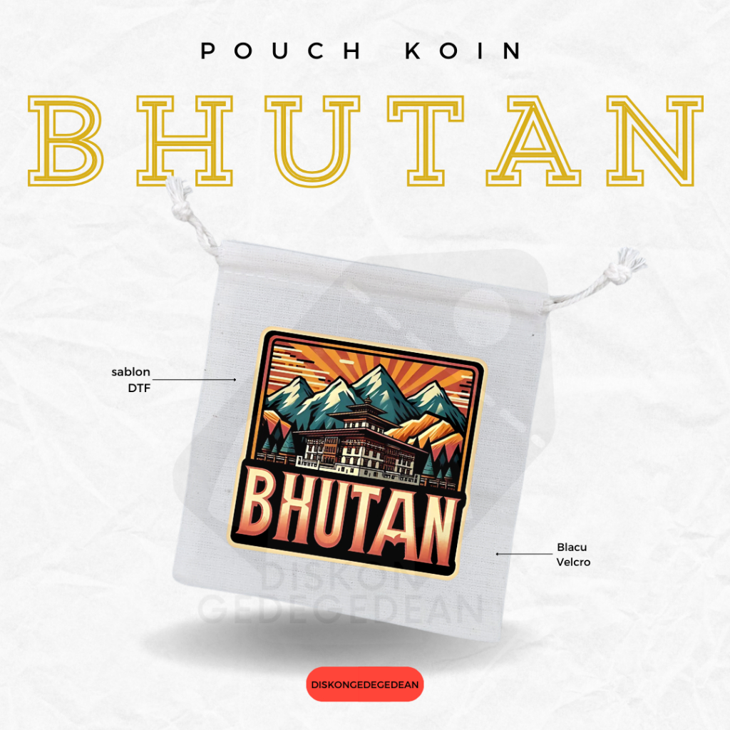 Diskongedegedean Pouch Dompet Koin Souvenir Bhutan Dompet Koin Oleh Oleh Thimphu Bahan Blacu Type 2