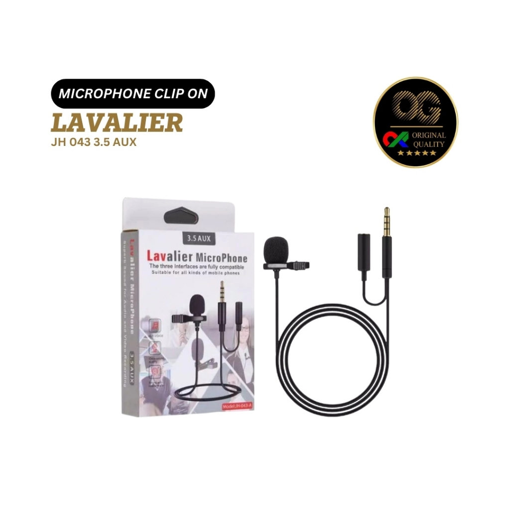 MICROPHONE MIC CLIP ON LAVALIER JH 043 3.5 AUX