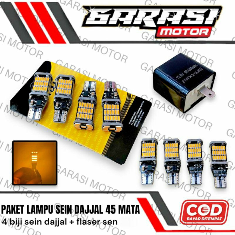 PAKET LAMPU SEIN DAJJAL VIRAL 4 PCS SEIN DAJJAL + FLASER SEN SUPORT PENGATURAN KECEPATAN KEDIP