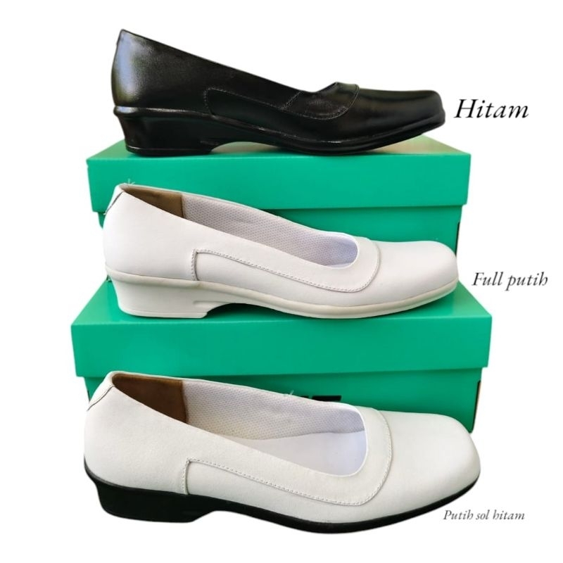 Sepatu Pantofel wanita Putih akper/sepatu perawat cewe flat shoes