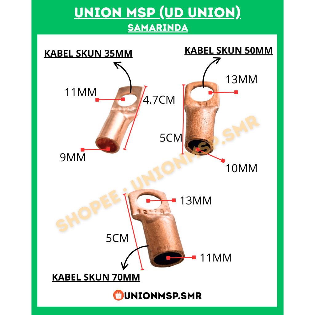 KABEL SKUN 35 - 70 MM (UNTUK KABEL LAS DLL)