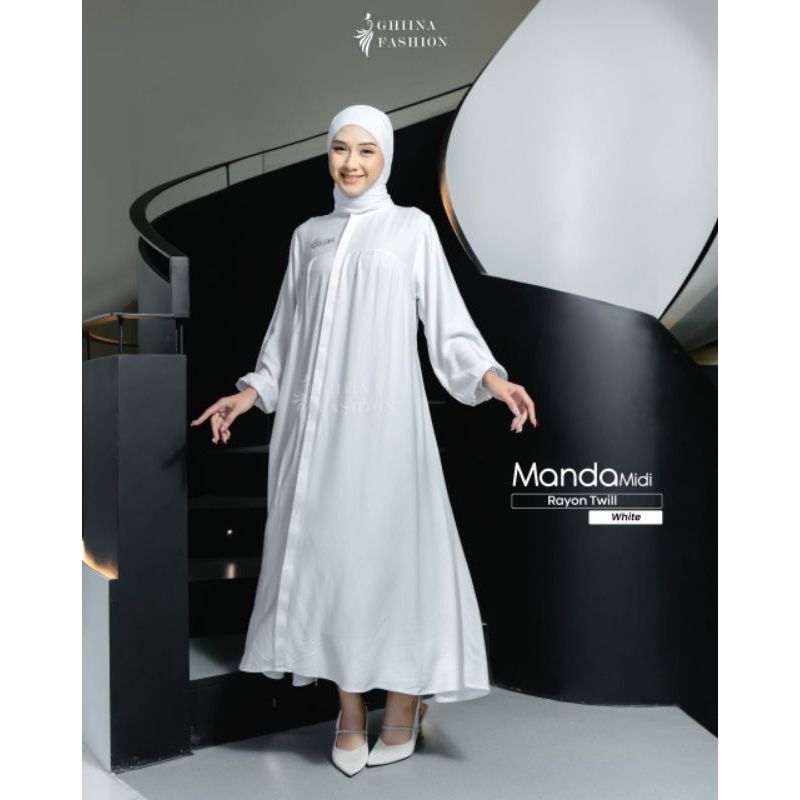 MANDA MIDI DRESS BY GHIINA FASHION √ Gamis hitam √ Gamis putih √ Gamis polos
