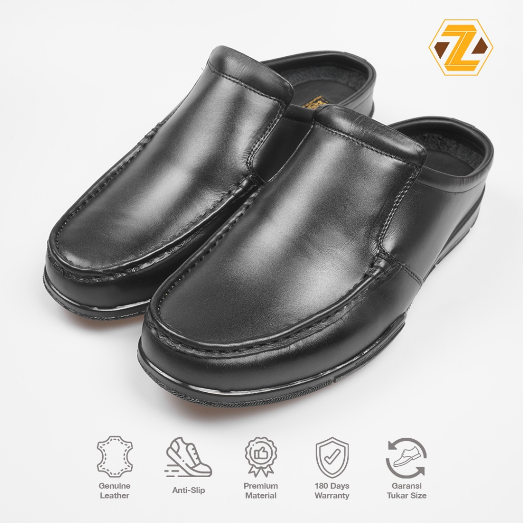 Zeger Sepatu Selop Kulit Pria - GATRA 811