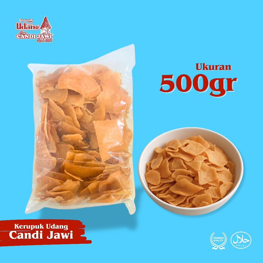 

PROMO Kerupuk Udang Patahan 500gr untuk koya soto/di goreng, Gurih ,enak, renyah, tahan lama Asli Cap Candi Jawi