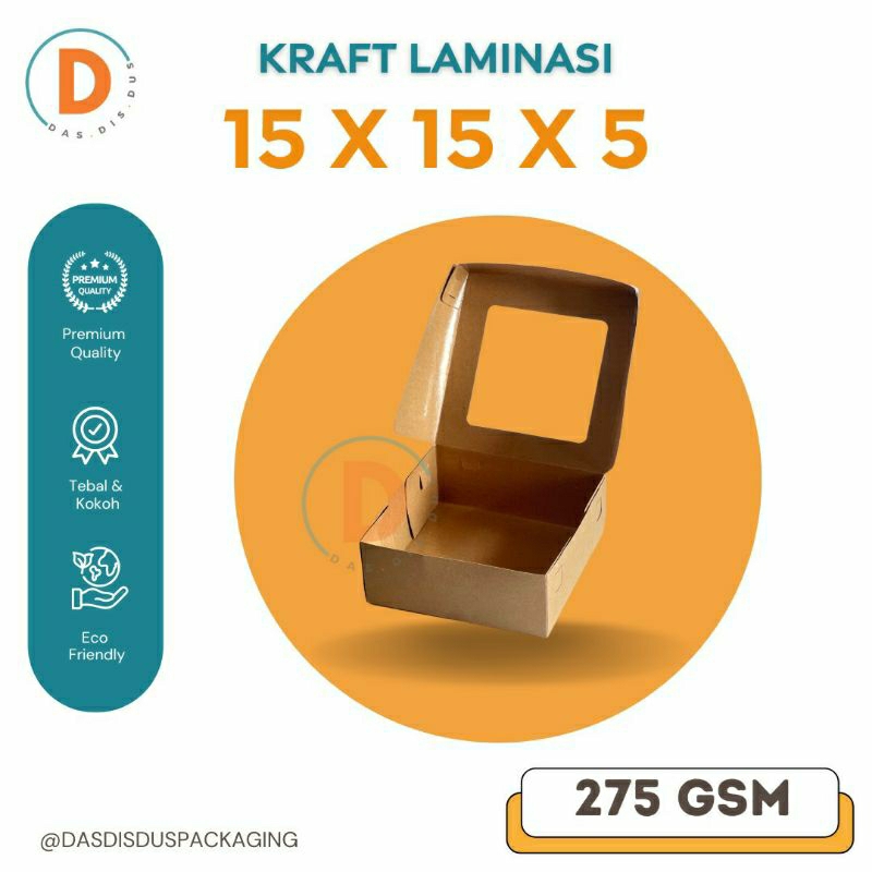 

Dus Snack Box 15x15x5 Dus Kue Snack Laminasi Jendela/ BOX KUE
