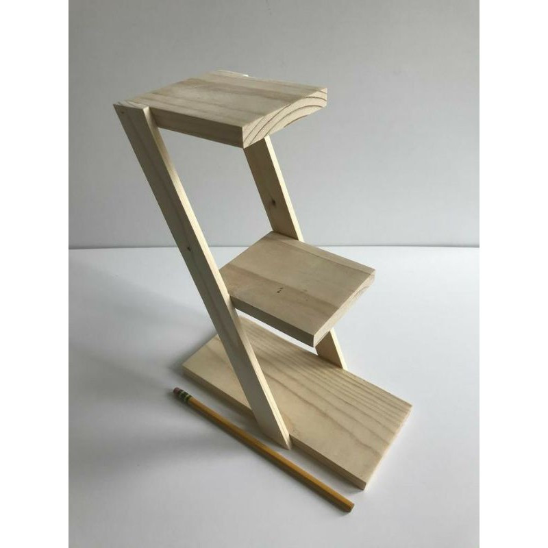 Rak Vas Bunga Kayu Pinus Rak Tanaman 3 Susun Tempat Vas Bunga Aesthetic